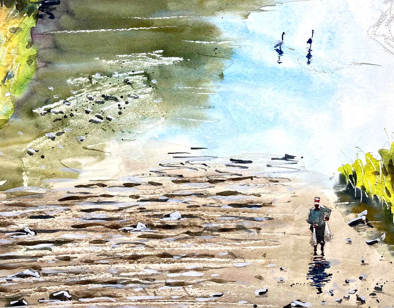 自転車の冒険からの日本の田舎の絵