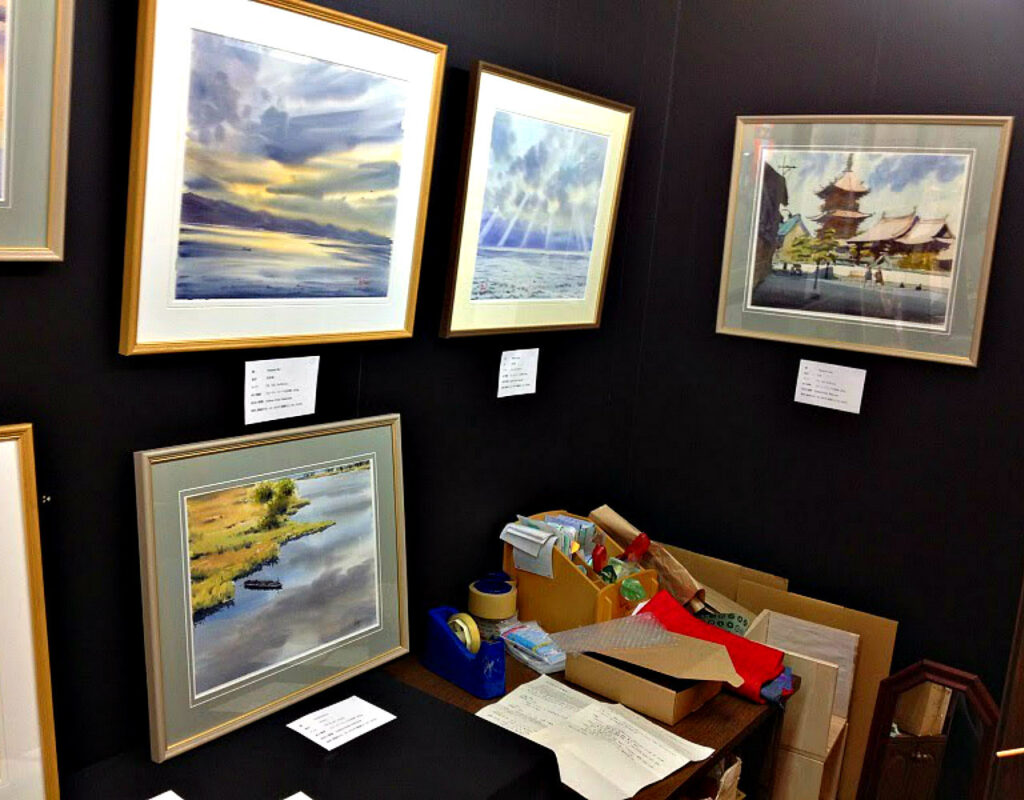 2014年に臼杵町で水彩画展を開催。