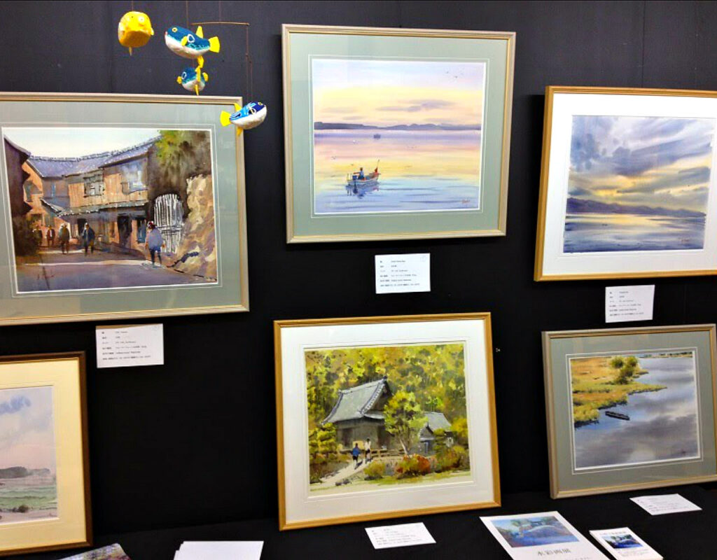 2014年に臼杵町で水彩画展を開催。