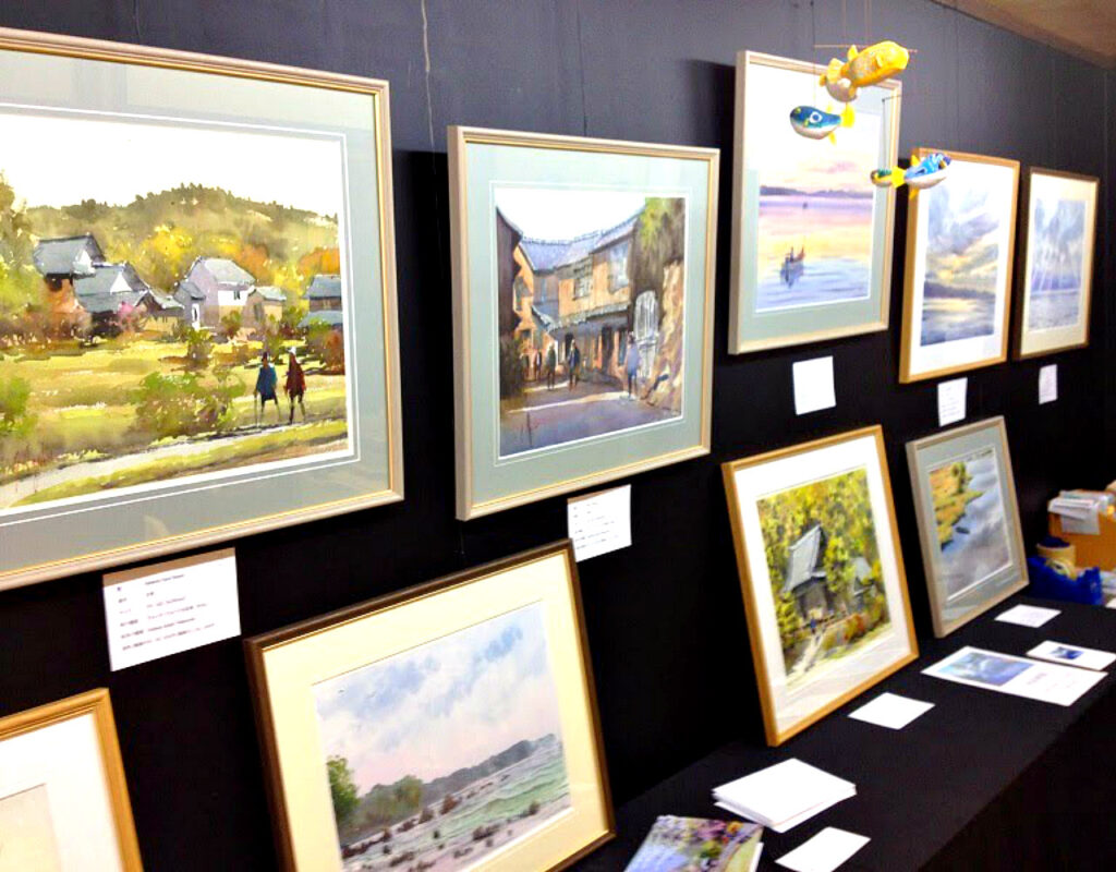 2014年に臼杵町で水彩画展を開催。