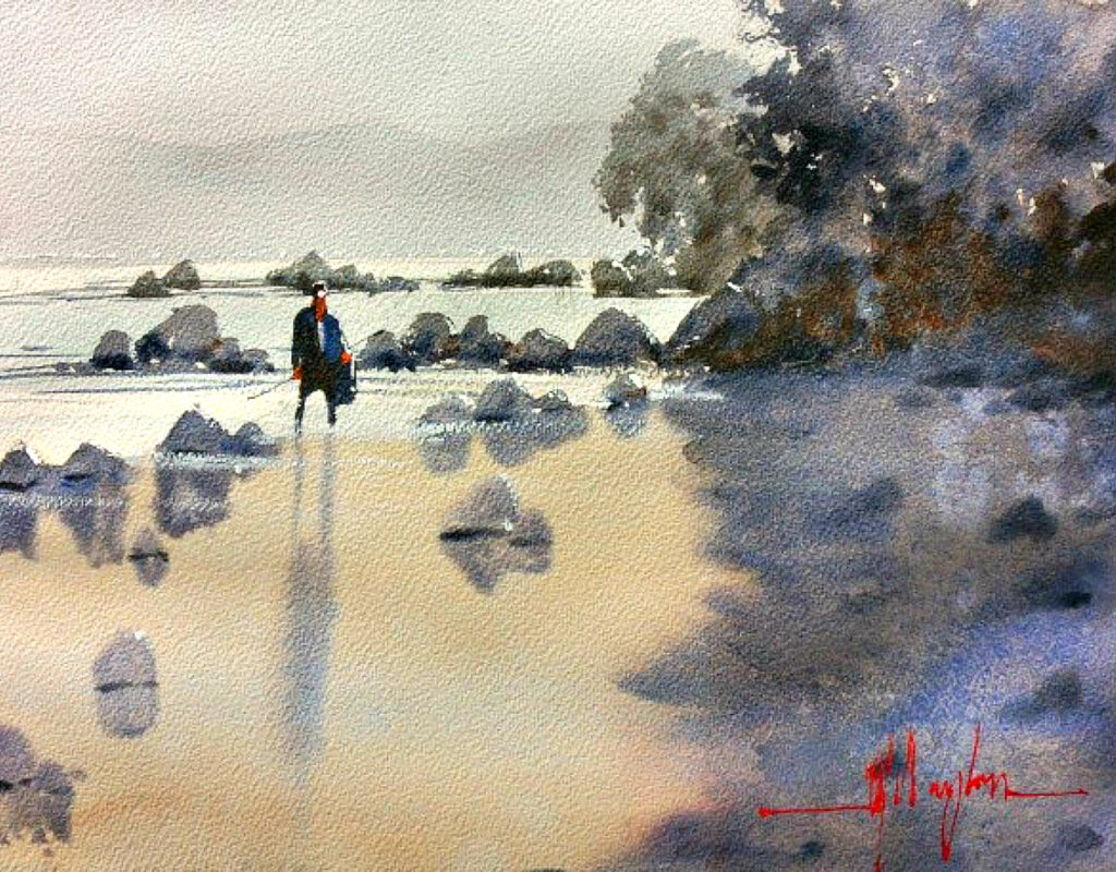 ビーチのラフな水彩スケッチ 3